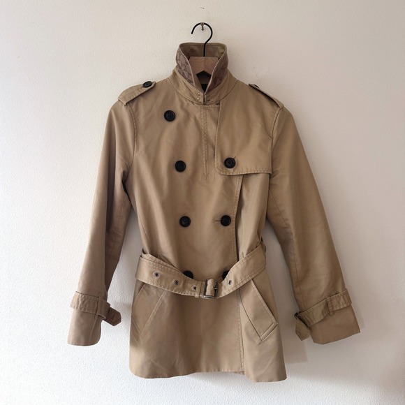 Coach 'The Trench' Beige Double Breasted Logo Trench Coat $275 Women's XS - Picture 2 of 5